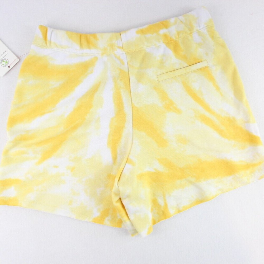 Secret Treasures Sleep Short Women's Knit Sweat Shorts Yellow Tie Dye Stretch - Picture 4 of 5
